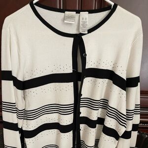 Emma James (by Liz Claiborne), Black and White Sweater Ensemble.